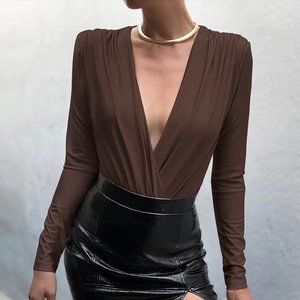 RUNAWAY THE LABEL Pia Bodysuit - Chocolate